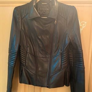 Steve Madden black leather jacket LIKE NEW Small